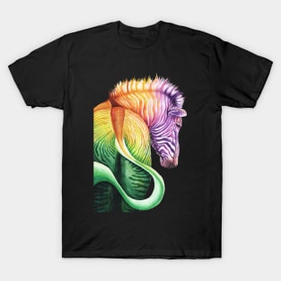 Colorful Zebra Watercolor without background T-Shirt